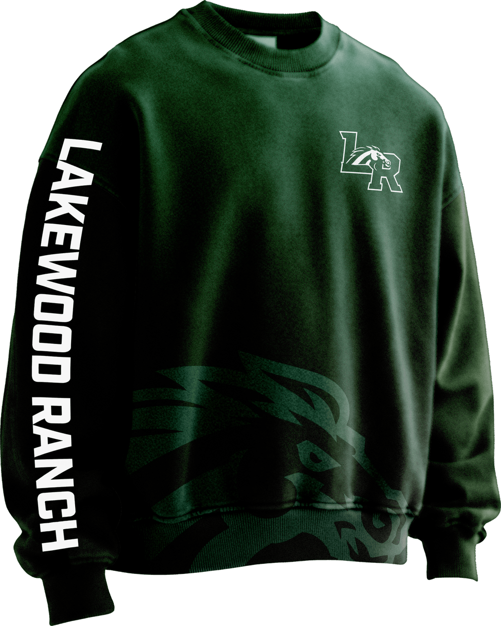 Mustang identity on a crewneck