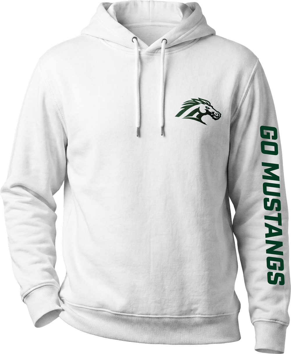 Mustang identity on a hoodie