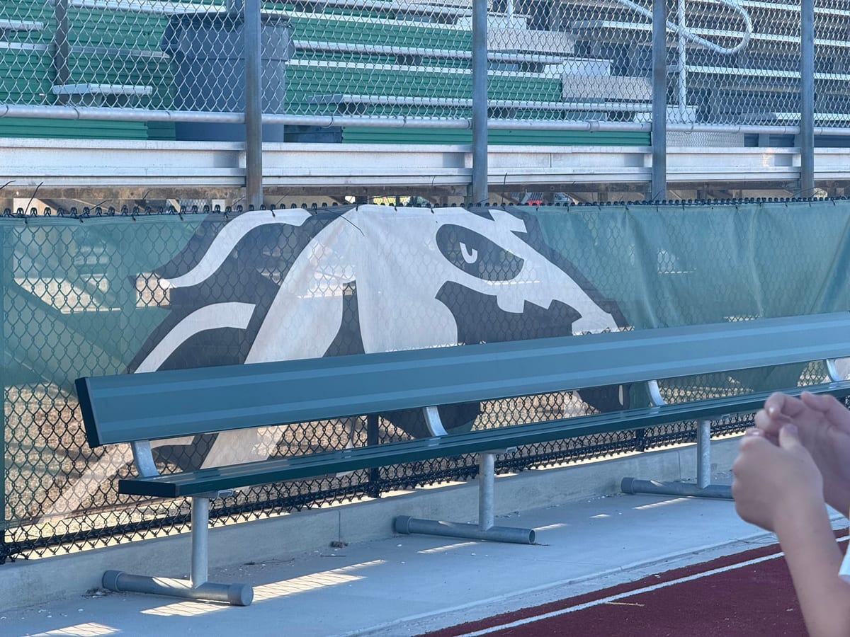 Lakewood Ranch campus signage — field bench