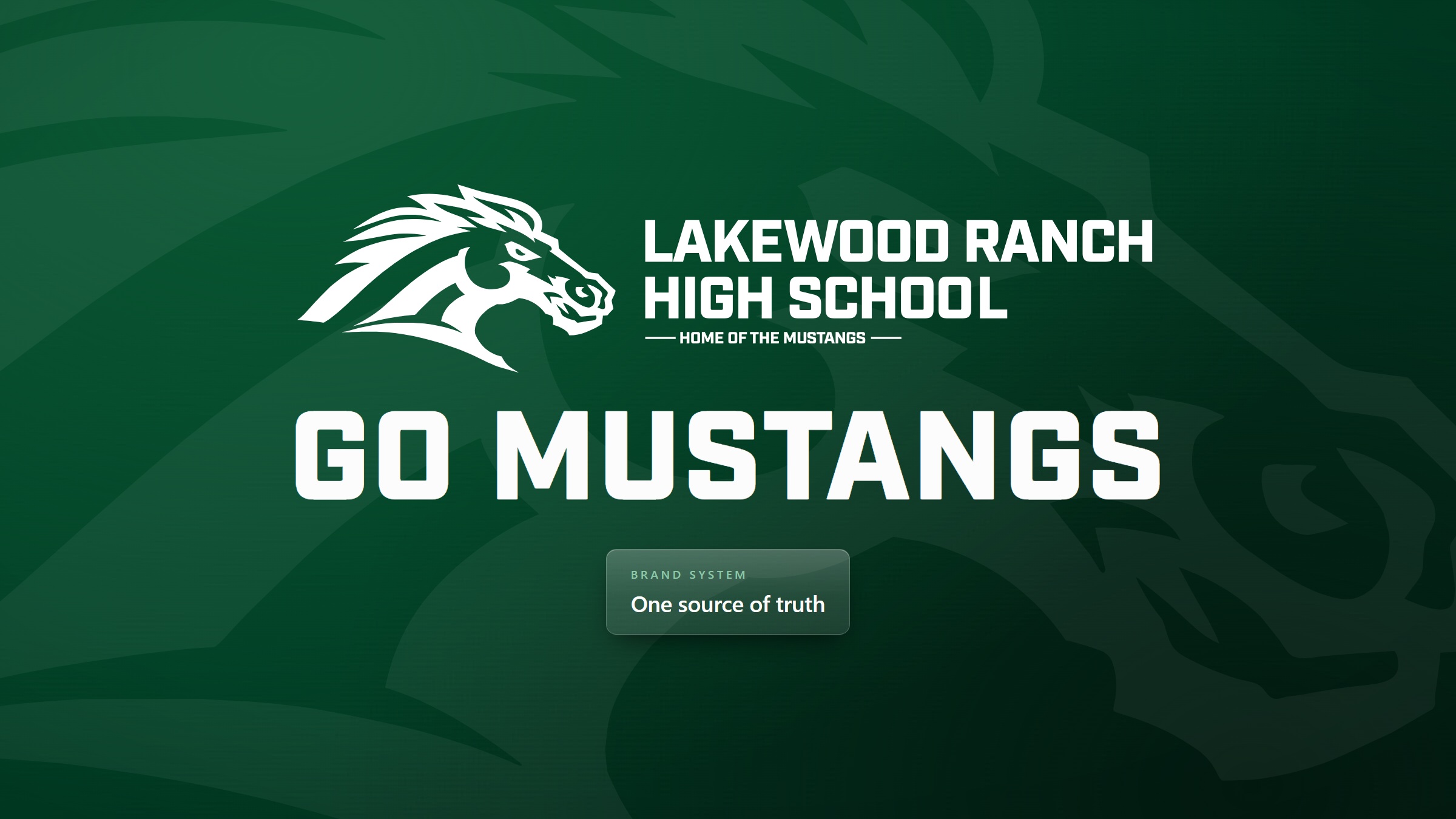 Go Mustangs — closing splash