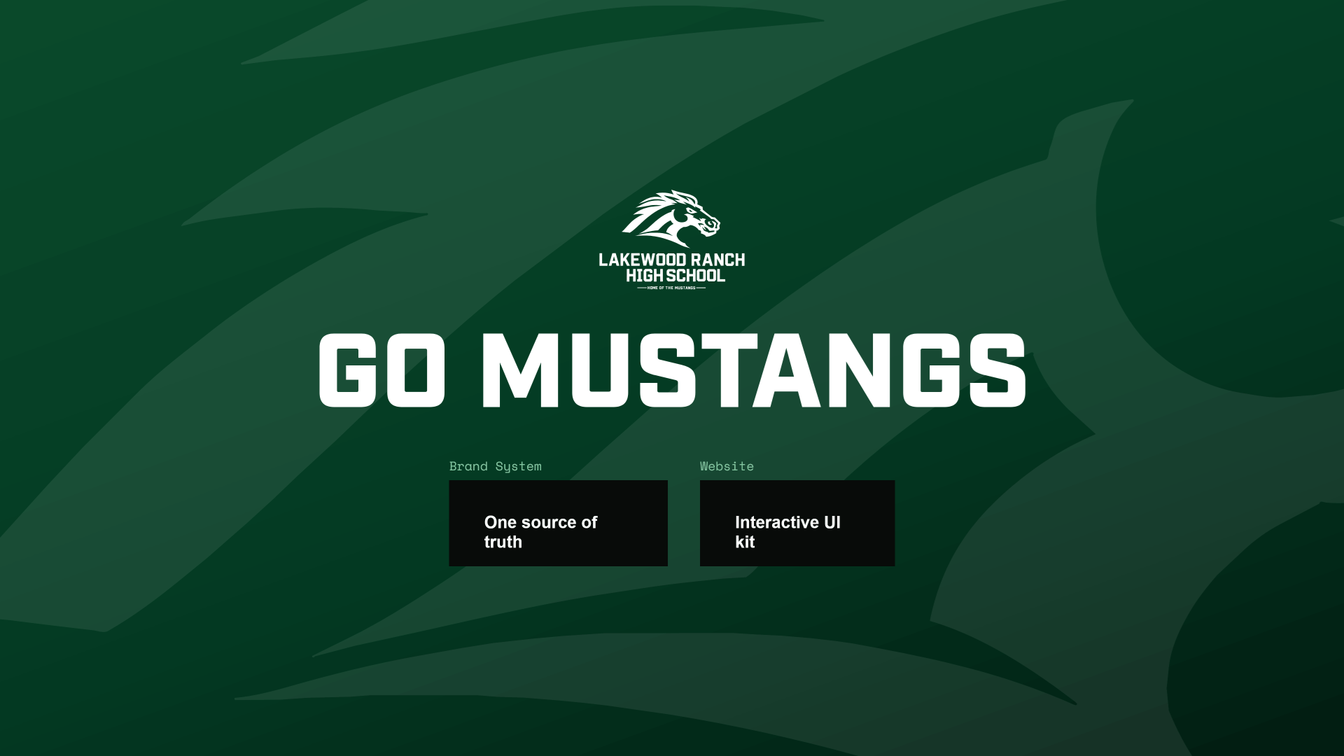 Go Mustangs — closing splash