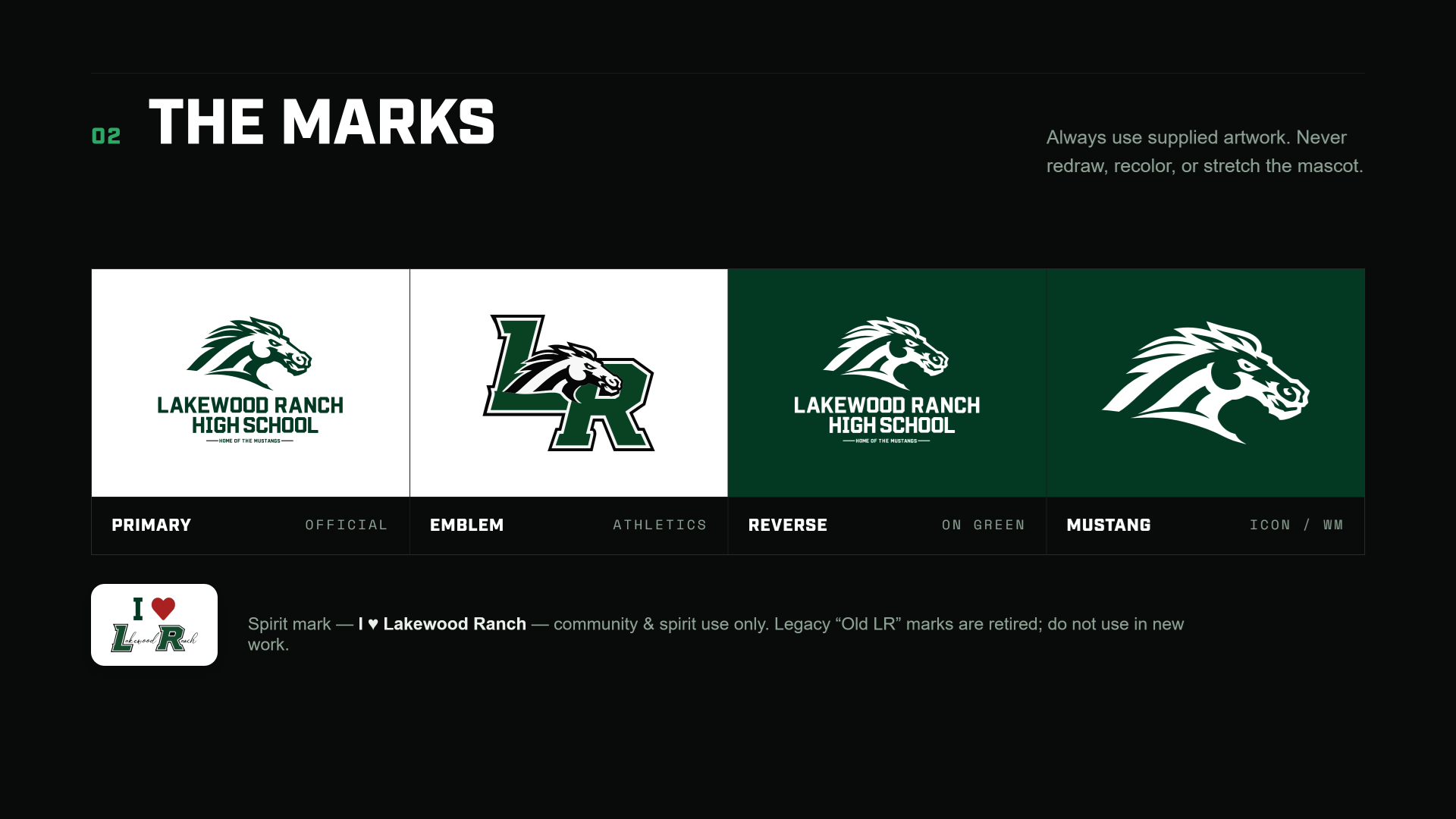 The five Mustang marks