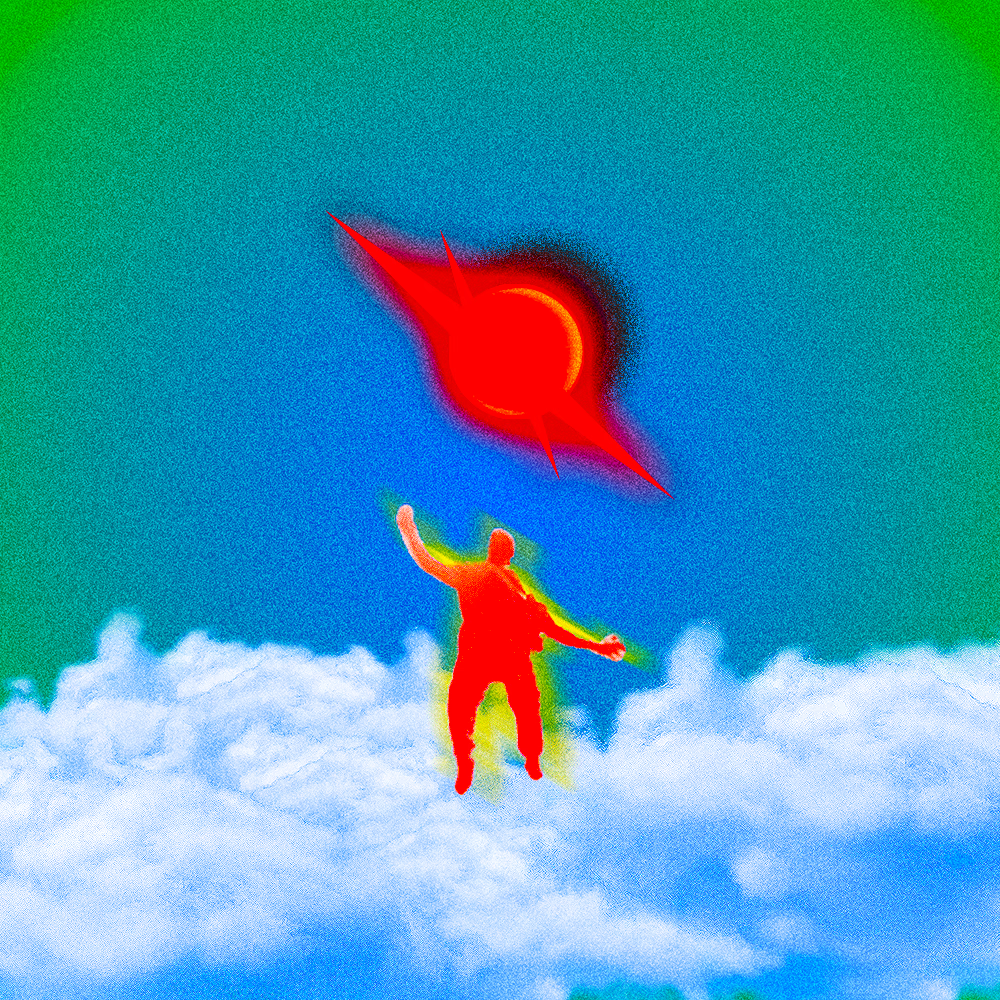 Skydive / red sun illustration